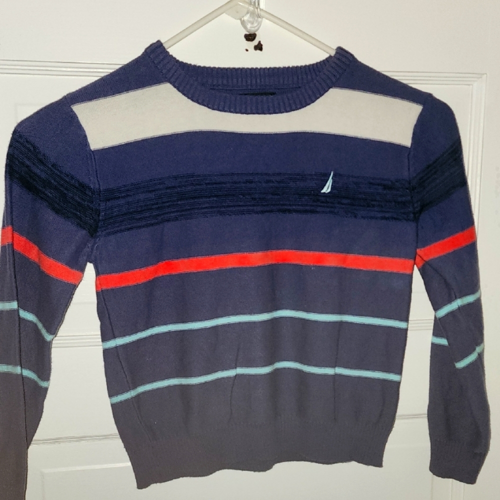 Boys Nautica Navy Striped Sweater